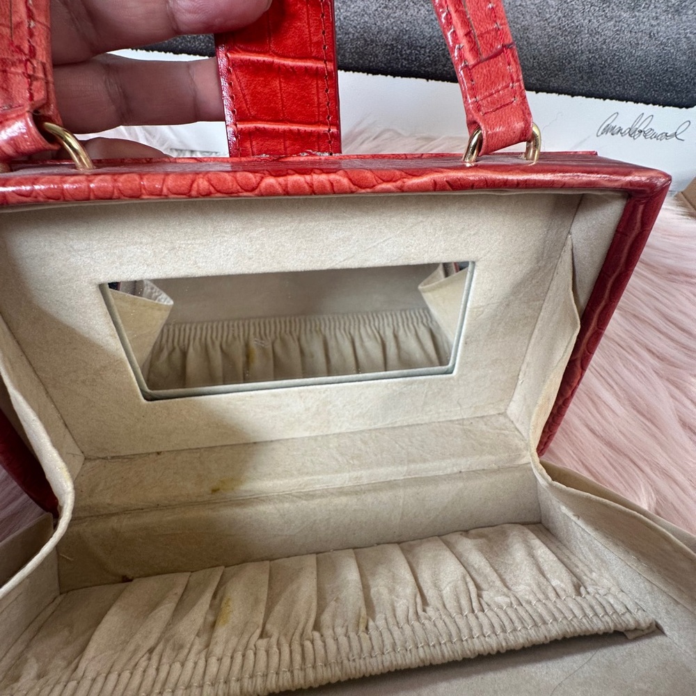Red Crocodile-Embossed Mini Bag RETAIL $200+ - Picture 6 of 6